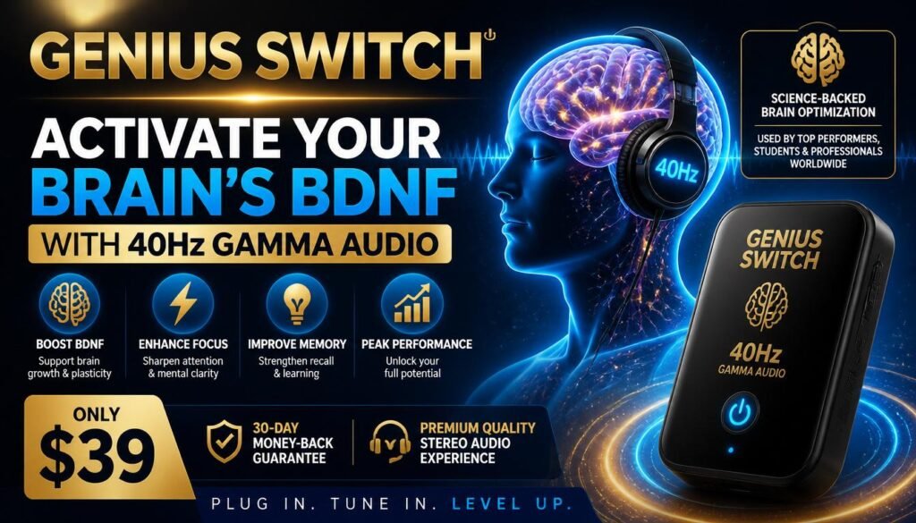 Genius Switch &ndash; Activate Your Brain's BDNF with 40Hz Gamma Audio | Only $39
