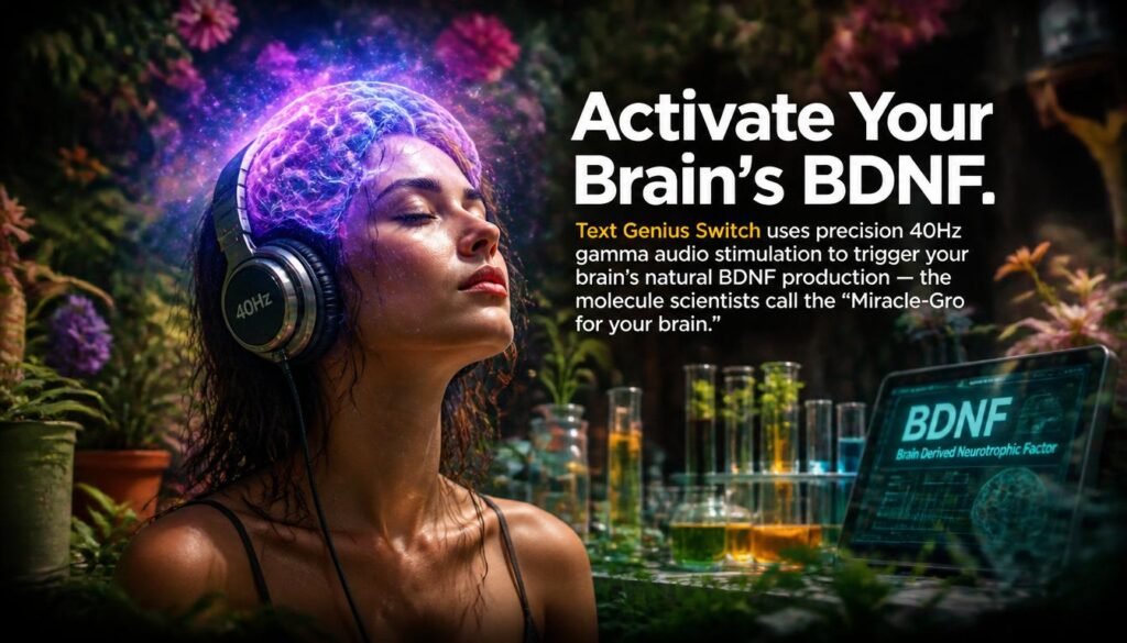 Genius Switch — a 40Hz gamma audio program marketed to activate the brain's BDNF response