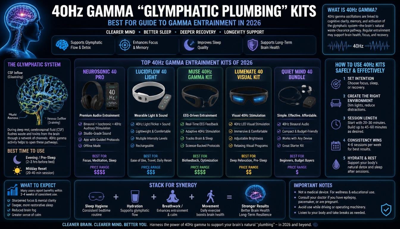 40Hz Gamma "Glymphatic Plumbing" Kits: Best For Guide to Gamma Entrainment in 2026