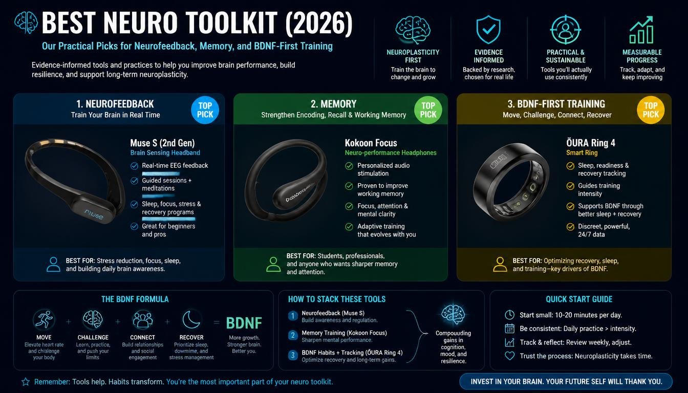 Best Neuro Toolkit (2026): Our Practical Picks for Neurofeedback, Memory, and BDNF-First Training